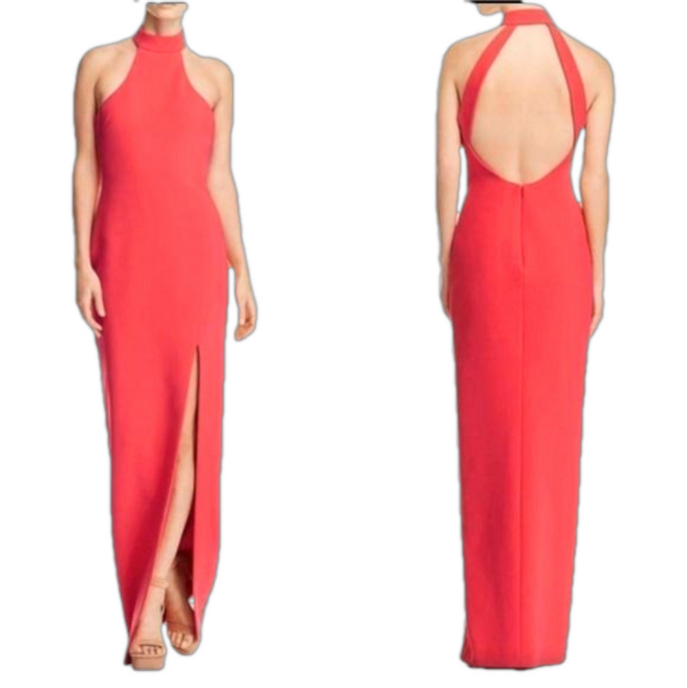 LIKELY Slit High Neck Maxi Dress